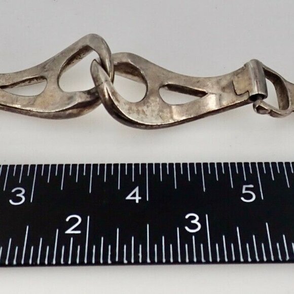 Italian Designer Pietro Sorini Solid Sterling Chunky Silver Link Bracelet signed - Picture 6 of 8
